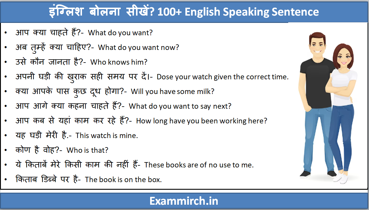 English Speaking Sentence